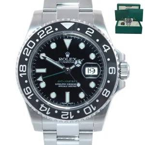 RARE 2017-2018 Rolex GMT Master II 116710 Steel Ceramic Black 40mm Watch Box