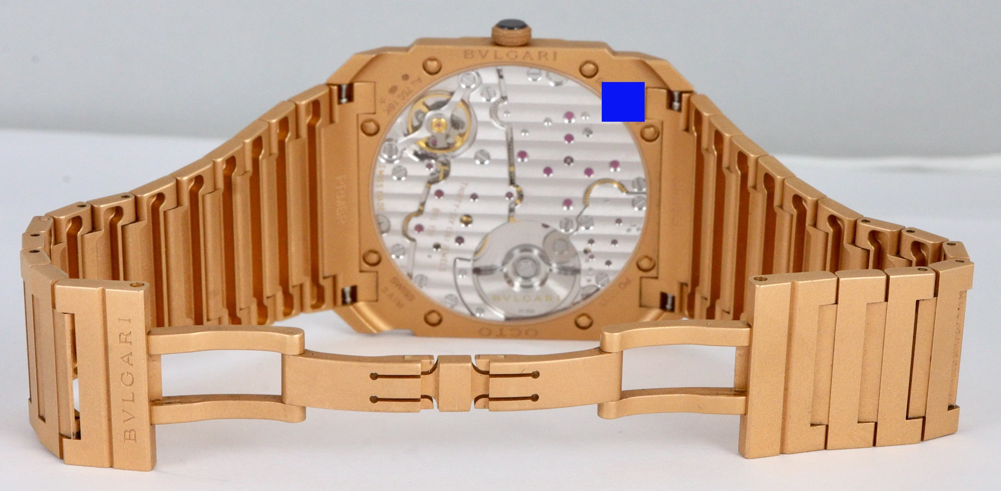 RARE Bulgari Octo Finissimo Extra Thin 18K Rose Gold Blue Arab Bvlgari 102912