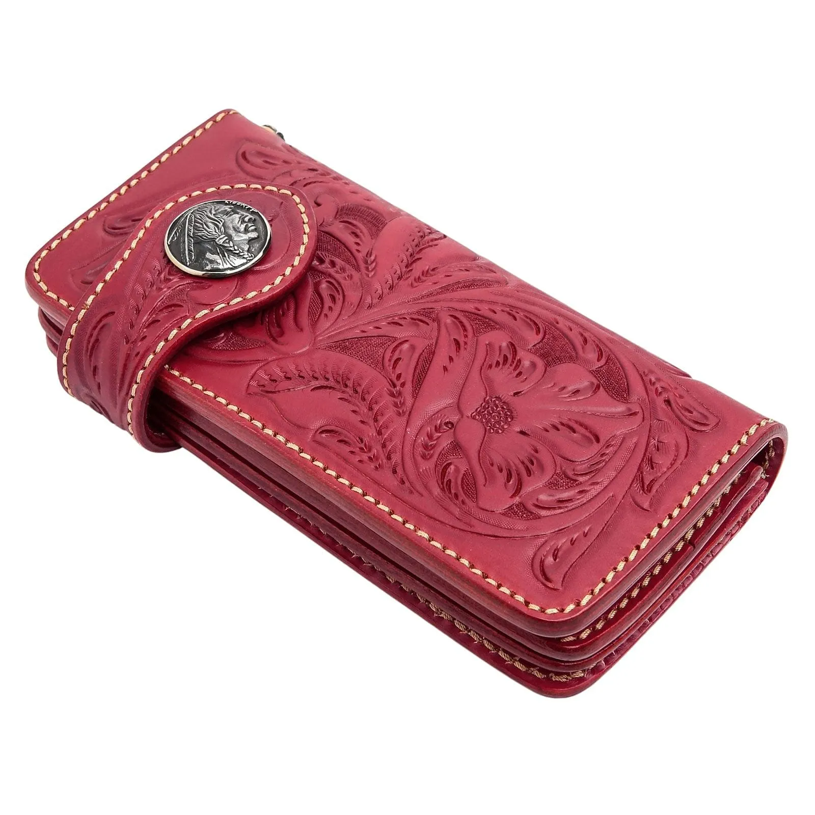 Red Indian Leather Biker Wallets