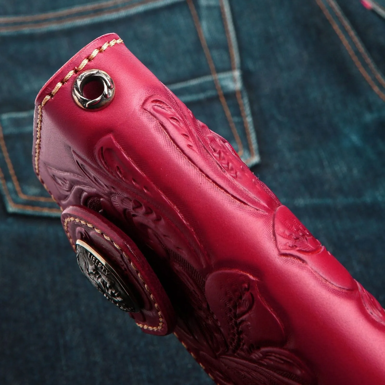 Red Indian Leather Biker Wallets
