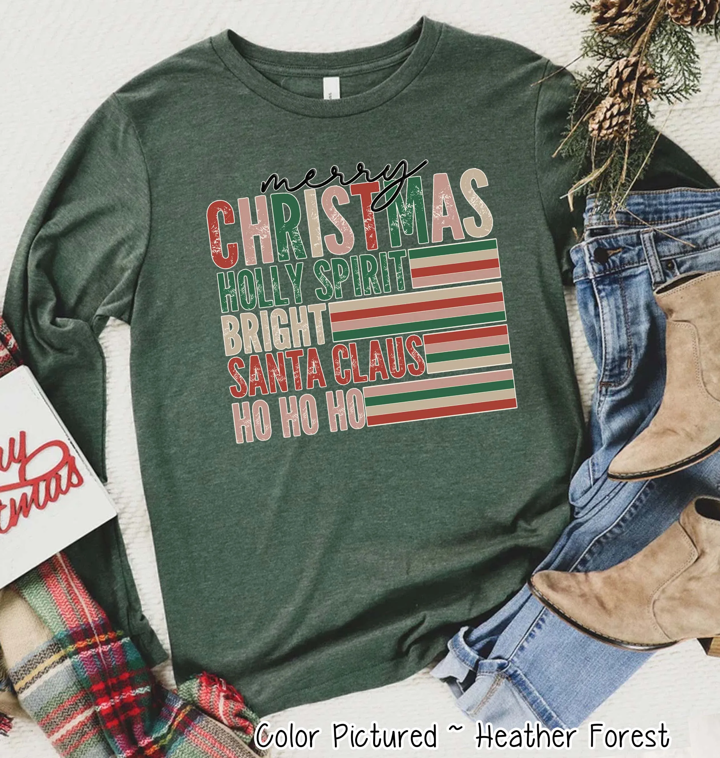 Retro Merry Christmas Tee or Sweatshirt