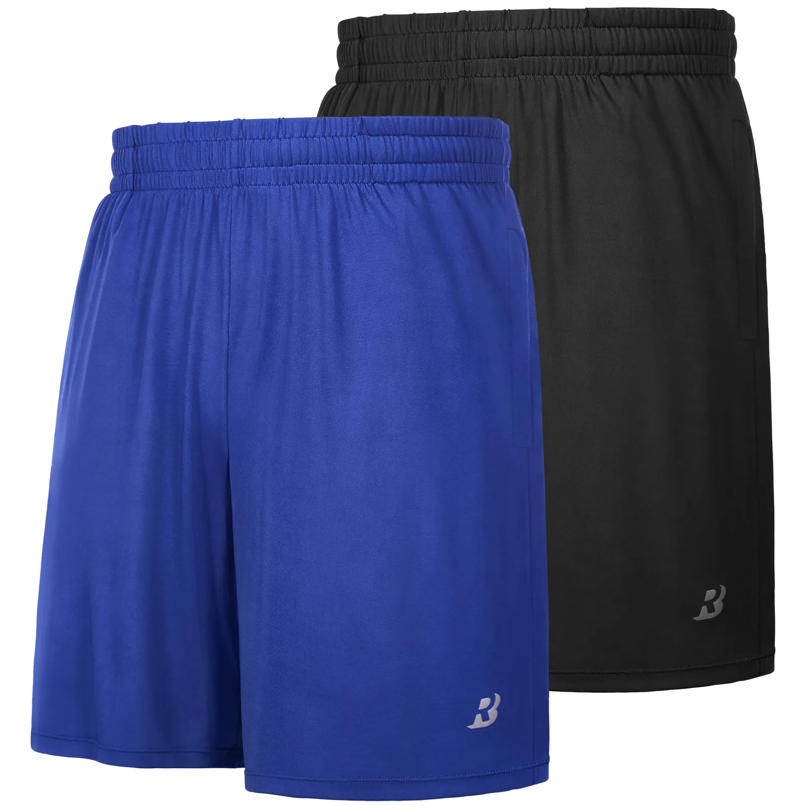 Roadbox Workout Shorts Men Athletic Gym Running Basketball Shorts for Men 7 inch with Pocket for Fitness Sports 2pack