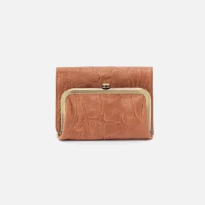Robin Compact Wallet In Tooled Embossed Leather - Saddle Tooled Emboss
