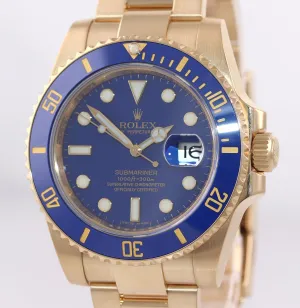 Rolex Blue Smurf Ceramic 116618 18k Yellow Gold 40MM Watch Box