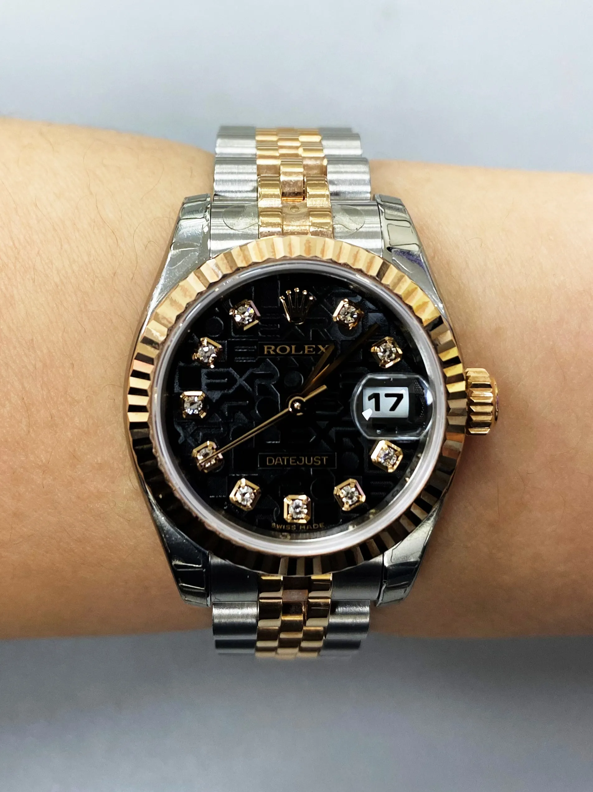Rolex Datejust 179171 Anniversary Diamond Dial Ladies Watch Box Papers