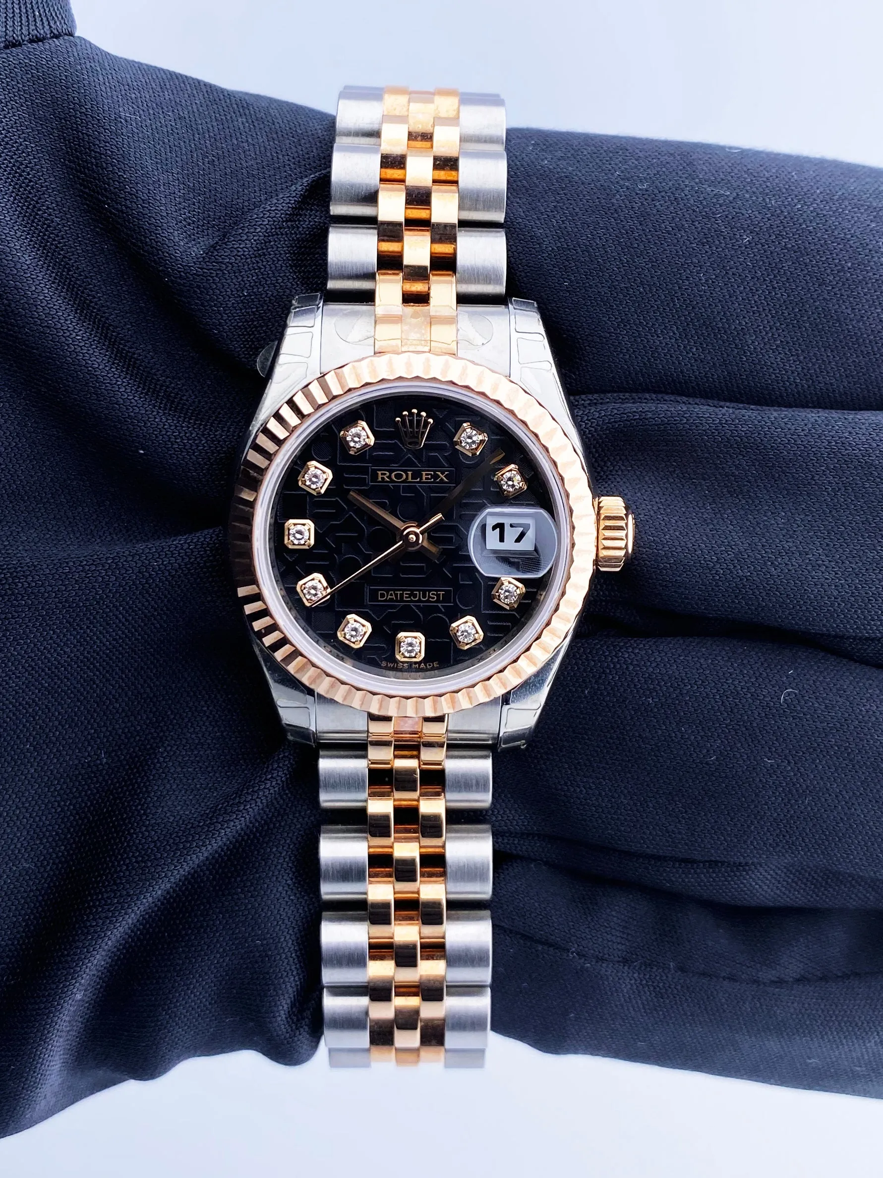 Rolex Datejust 179171 Anniversary Diamond Dial Ladies Watch Box Papers