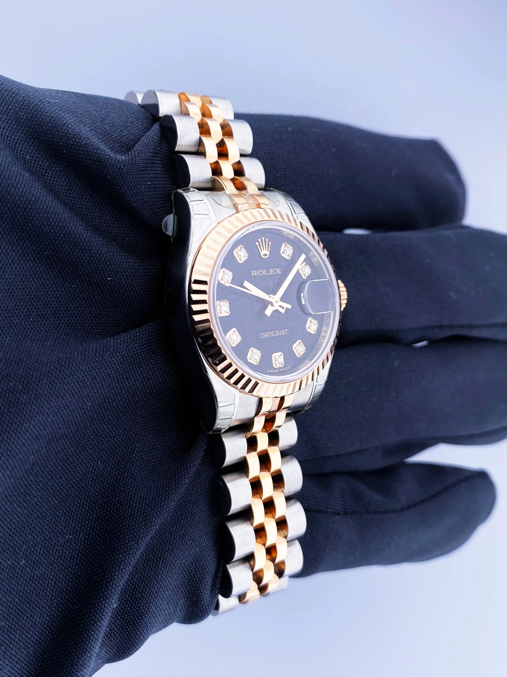 Rolex Datejust 179171 Anniversary Diamond Dial Ladies Watch Box Papers