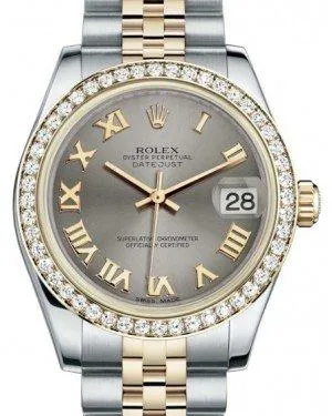 Rolex Datejust 31 Lady Midsize Yellow Gold/Steel Steel Roman Dial & Diamond Bezel Jubilee Bracelet 178383