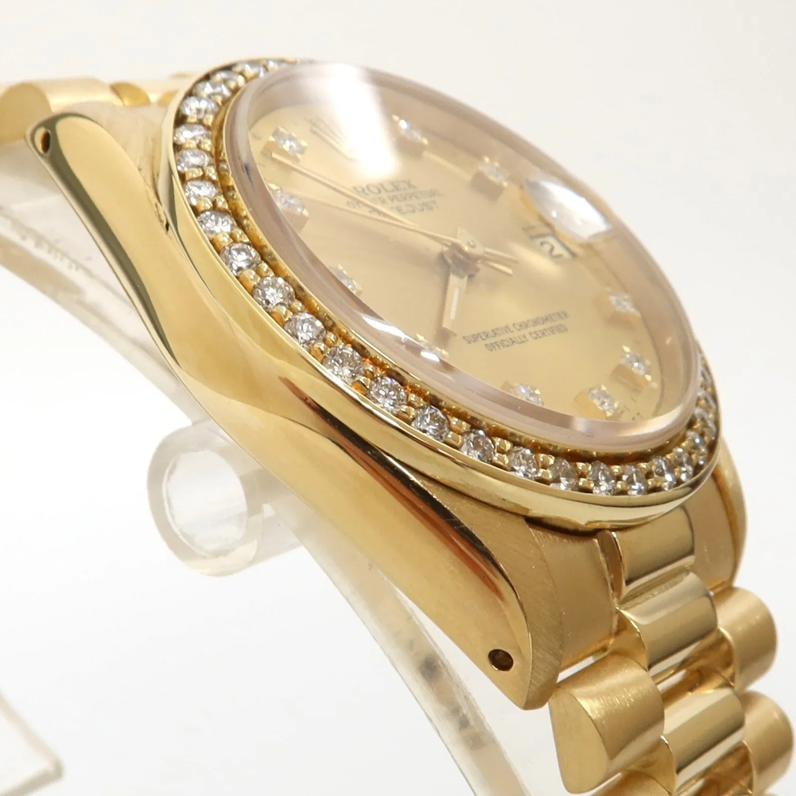 Rolex Datejust 31 Solid 18kt Yellow Gold Diamond Bezel Gold Dial 68278