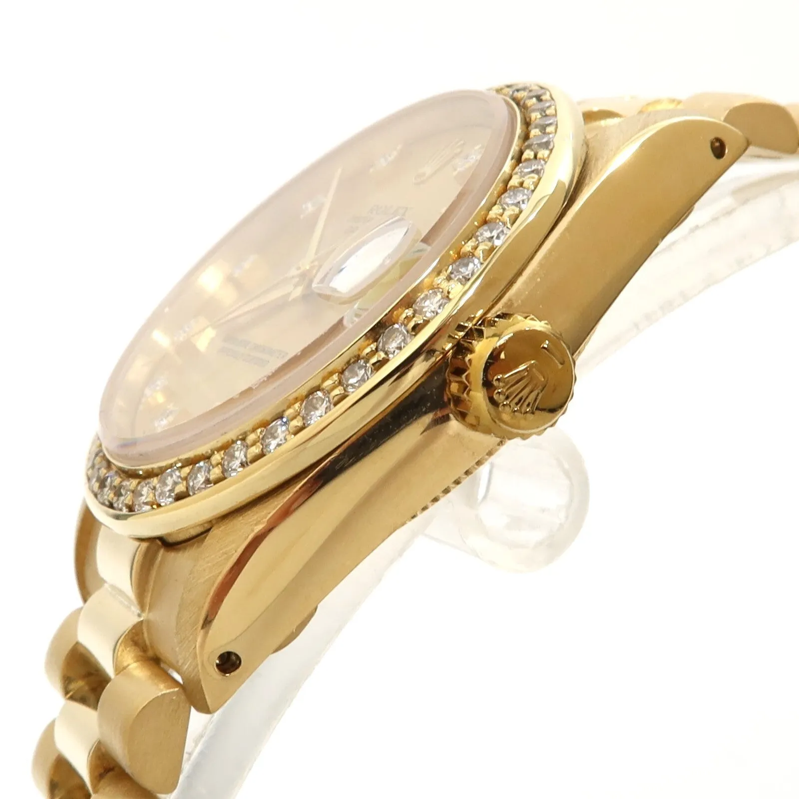 Rolex Datejust 31 Solid 18kt Yellow Gold Diamond Bezel Gold Dial 68278