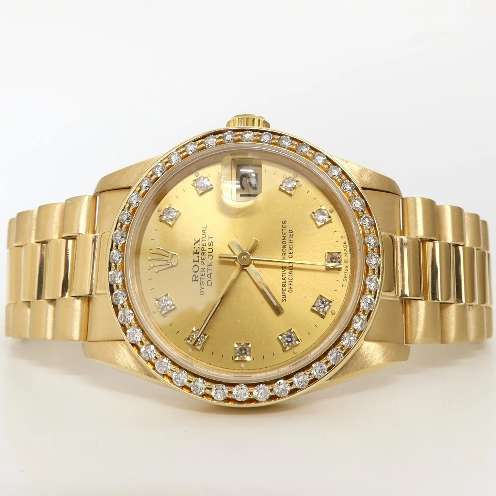 Rolex Datejust 31 Solid 18kt Yellow Gold Diamond Bezel Gold Dial 68278