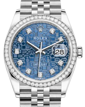 Rolex Datejust 36 White Gold/Steel Blue Jubilee Diamond Dial & Diamond Bezel Jubilee Bracelet 126284RBR