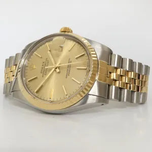 Rolex Datejust 36MM 18kt Yellow Gold & Stainless Steel Gold Dial Jubilee 16013