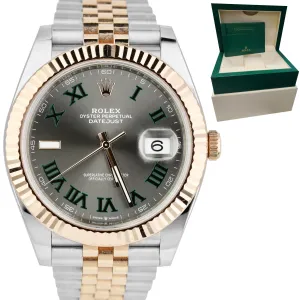 Rolex DateJust 41 WIMBLEDON Everose Gold Two-Tone Jubilee Steel Watch 126331