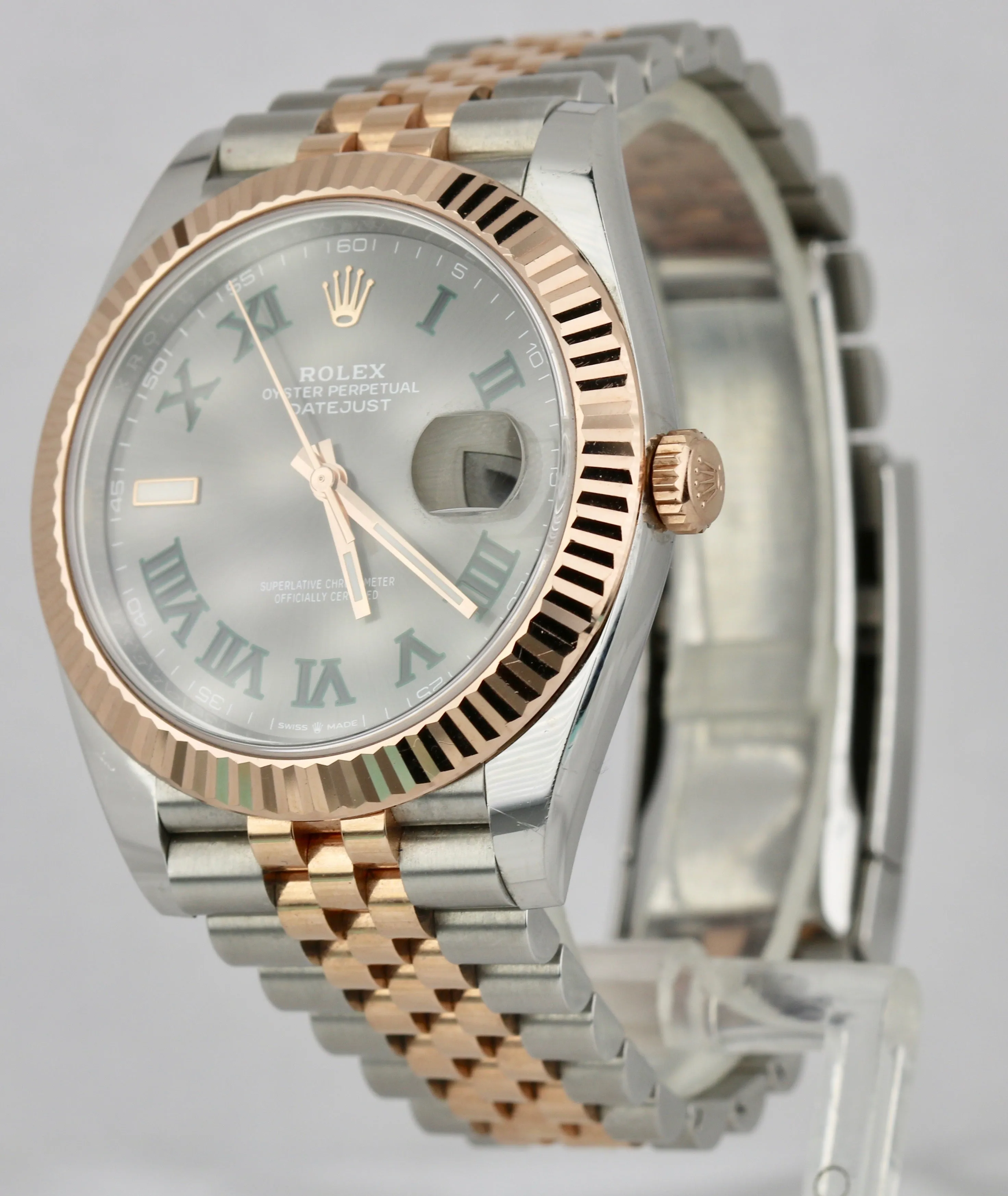 Rolex DateJust 41 WIMBLEDON Everose Gold Two-Tone Jubilee Steel Watch 126331