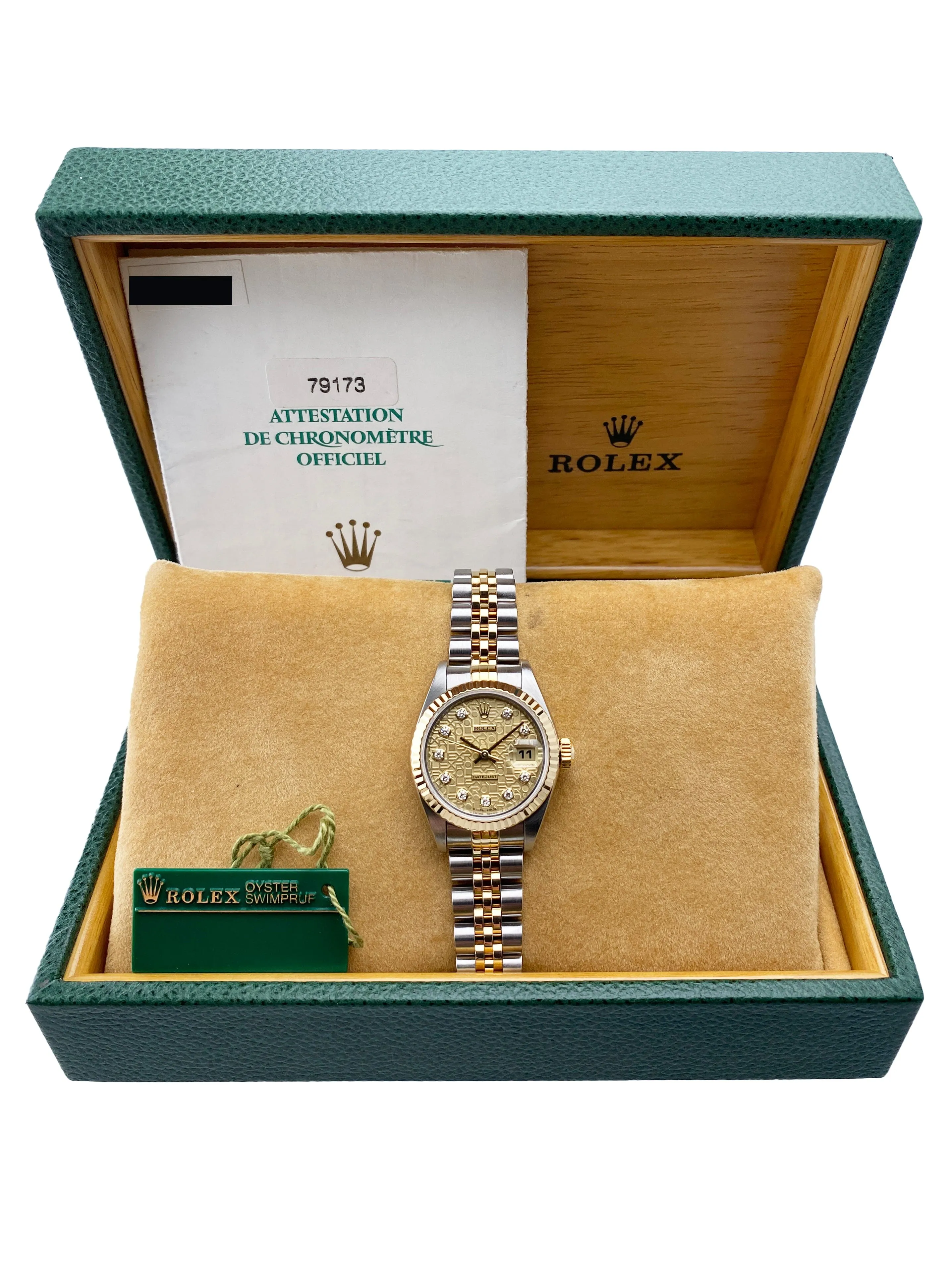 Rolex Datejust 79173 Diamond Anniversary Dial  Ladies Watch Box Papers