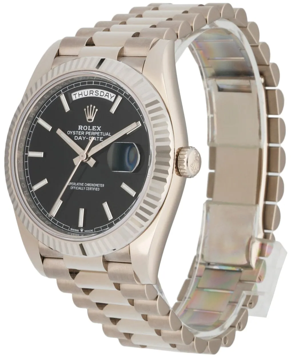 Rolex Day-Date 228239 18K White Gold Men's Watch Box & papers