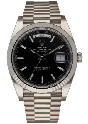 Rolex Day-Date 228239 18K White Gold Men's Watch Box & papers