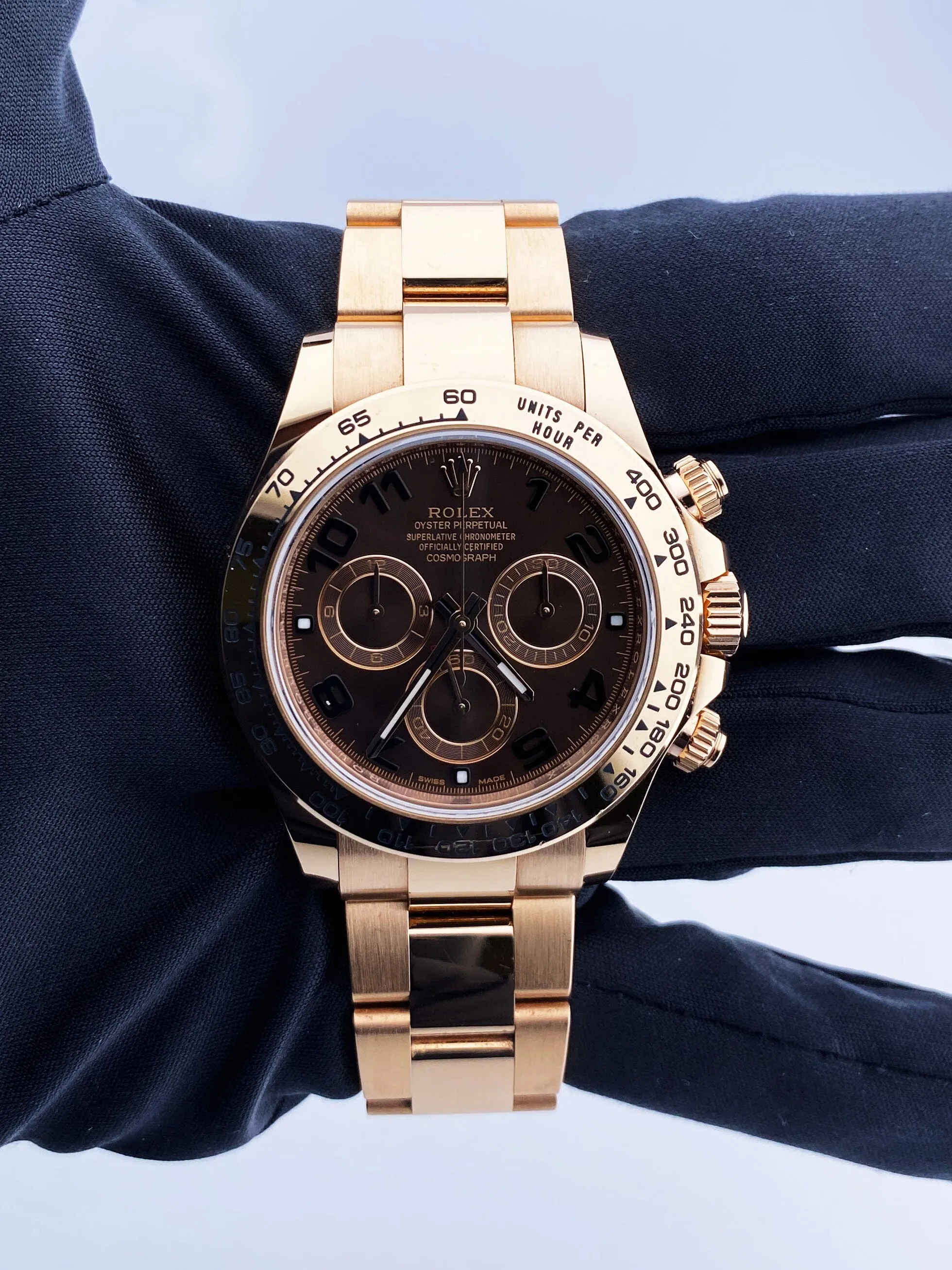 Rolex Daytona 116505 18K Rose Gold Chocolate Dial Mens Watch
