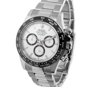 Rolex Daytona "White Panda" 40mm Stainless Steel White Dial & Black Bezel 126500LN