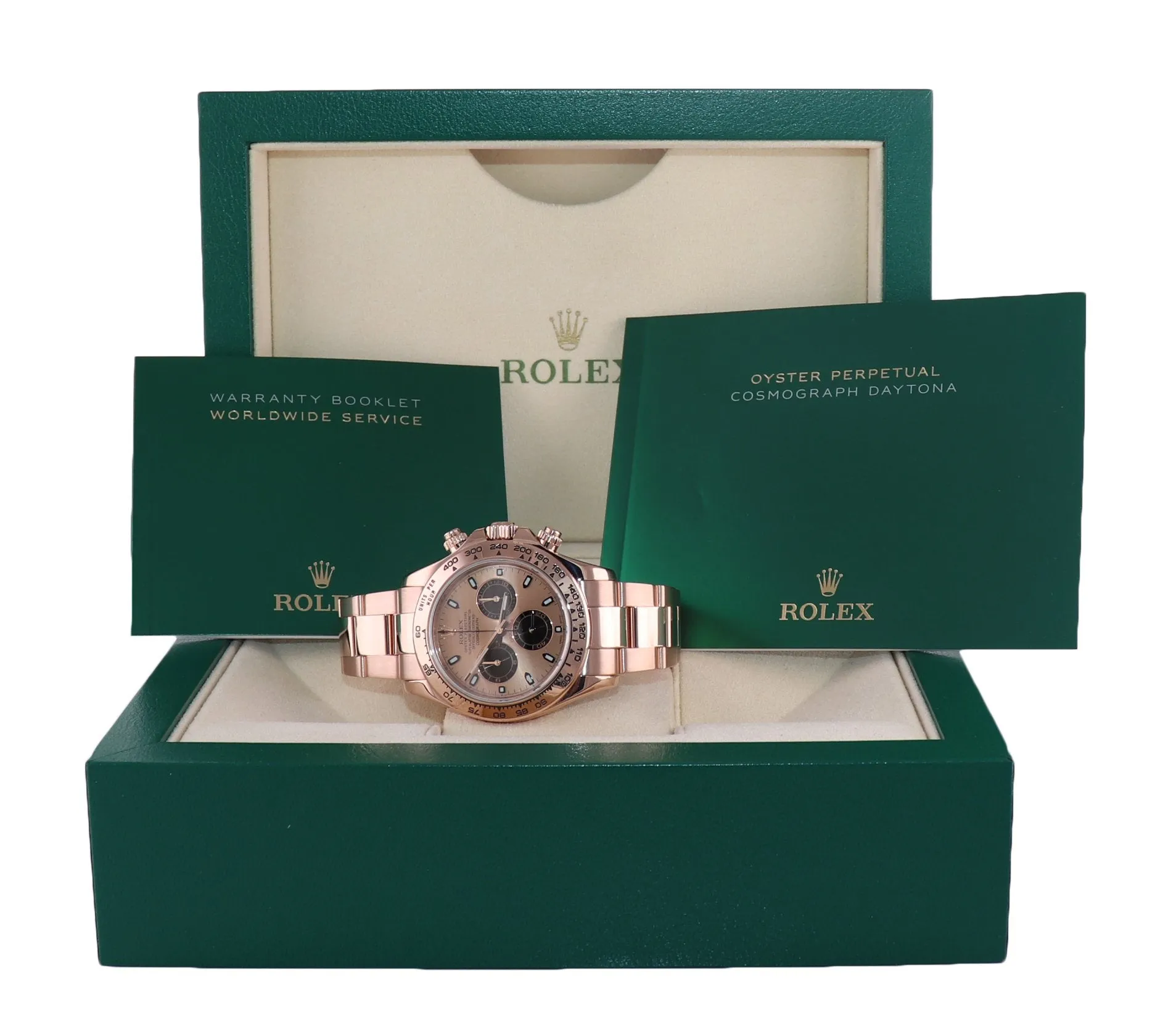 Rolex Daytona Rose Gold 18k Pink Panda Dial 116505 Chrono Watch Box