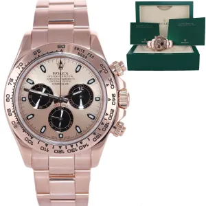 Rolex Daytona Rose Gold 18k Pink Panda Dial 116505 Chrono Watch Box