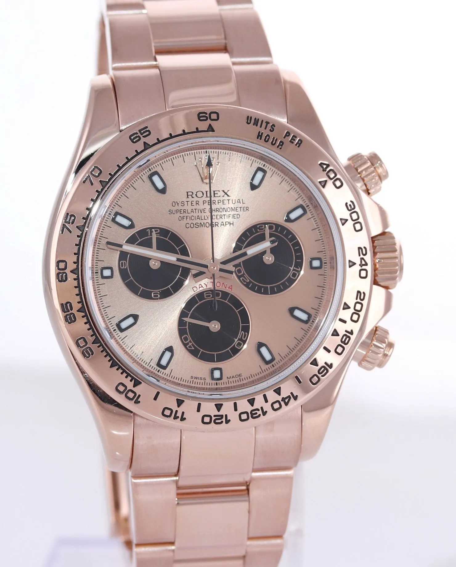Rolex Daytona Rose Gold 18k Pink Panda Dial 116505 Chrono Watch Box