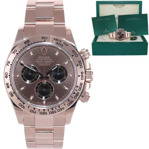 Rolex Daytona Rose Gold Chocolate Stick Dial 116505 Chrono Watch