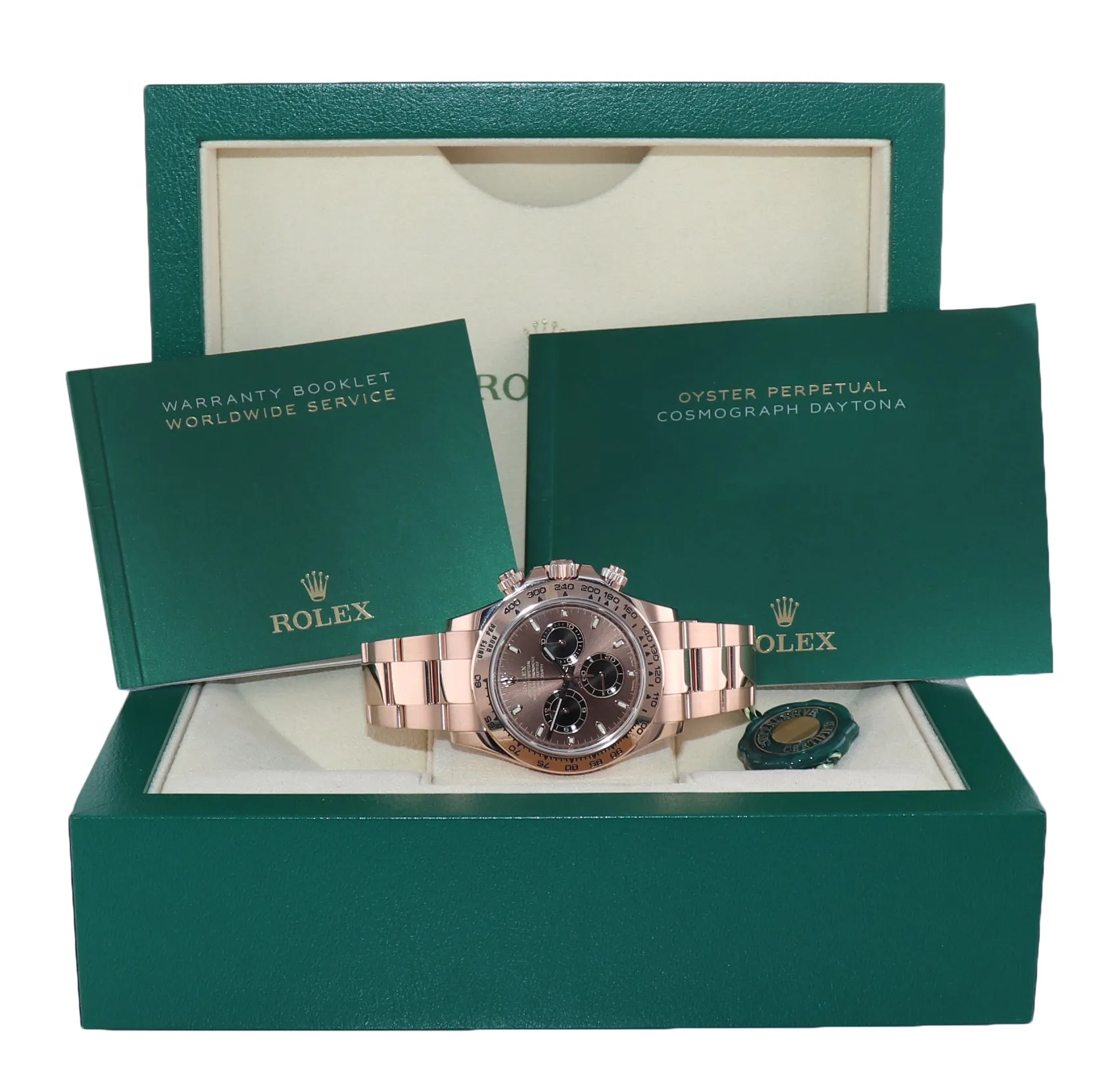 Rolex Daytona Rose Gold Chocolate Stick Dial 116505 Chrono Watch