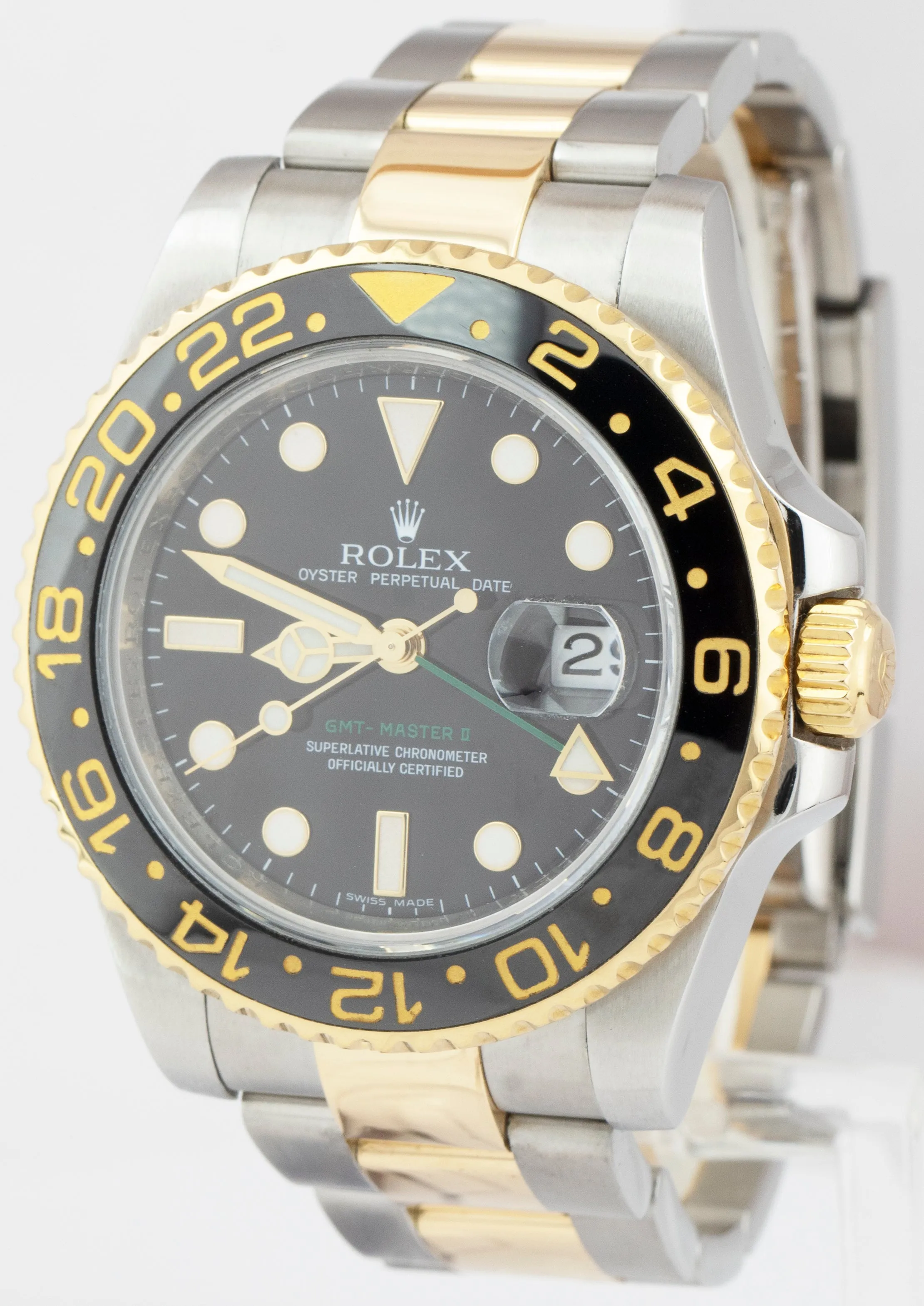 Rolex GMT-Master II Ceramic Black Two-Tone 18K Gold Steel 40mm Watch 116713