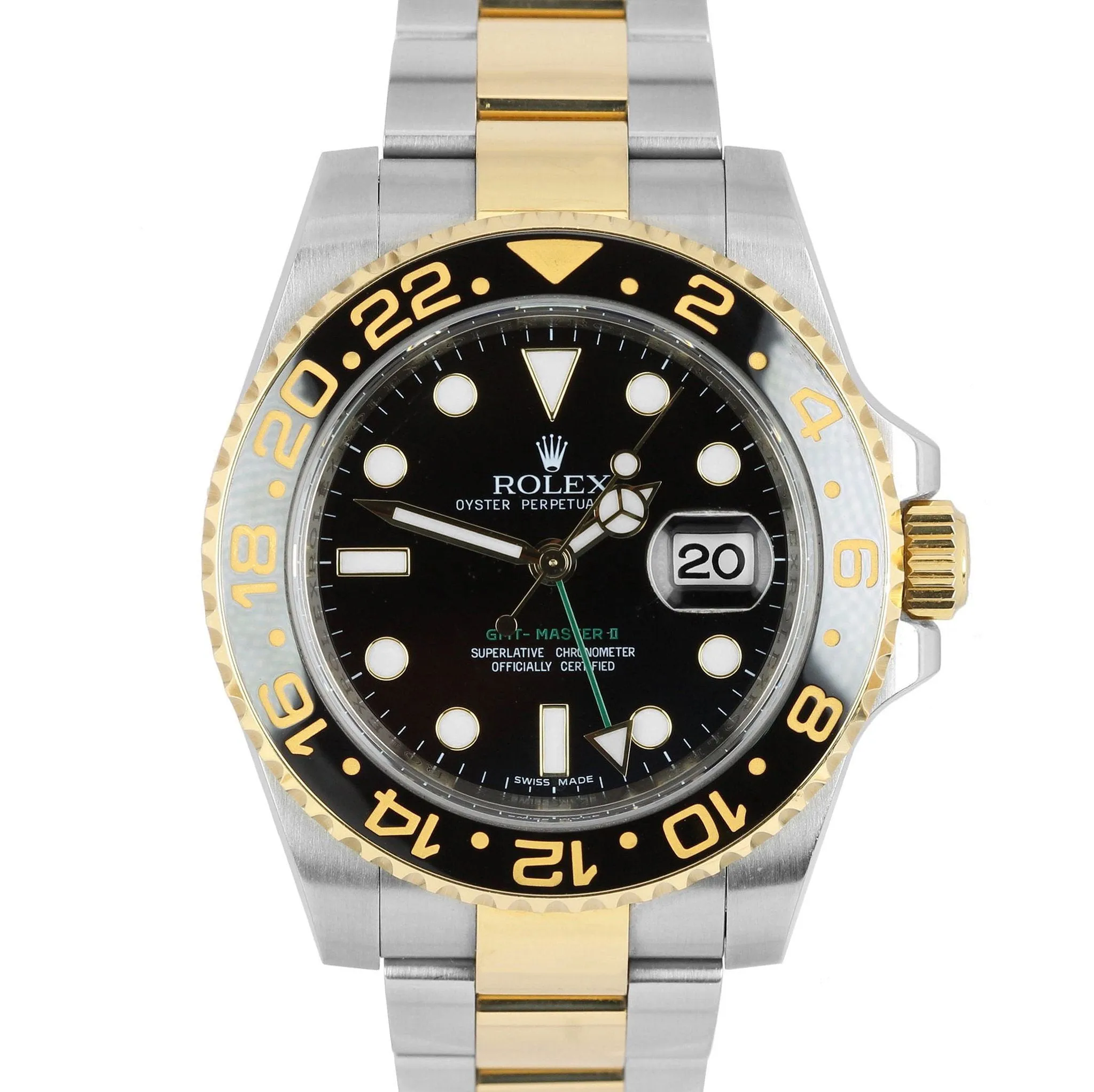 Rolex GMT-Master II Ceramic Black Two-Tone 18K Gold Steel 40mm Watch 116713
