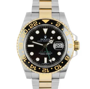 Rolex GMT-Master II Ceramic Black Two-Tone 18K Gold Steel 40mm Watch 116713