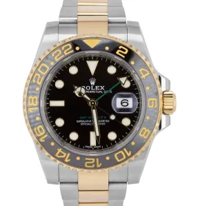Rolex GMT-Master II Ceramic Black Two-Tone Stainless Date 40mm Watch 116713 LN
