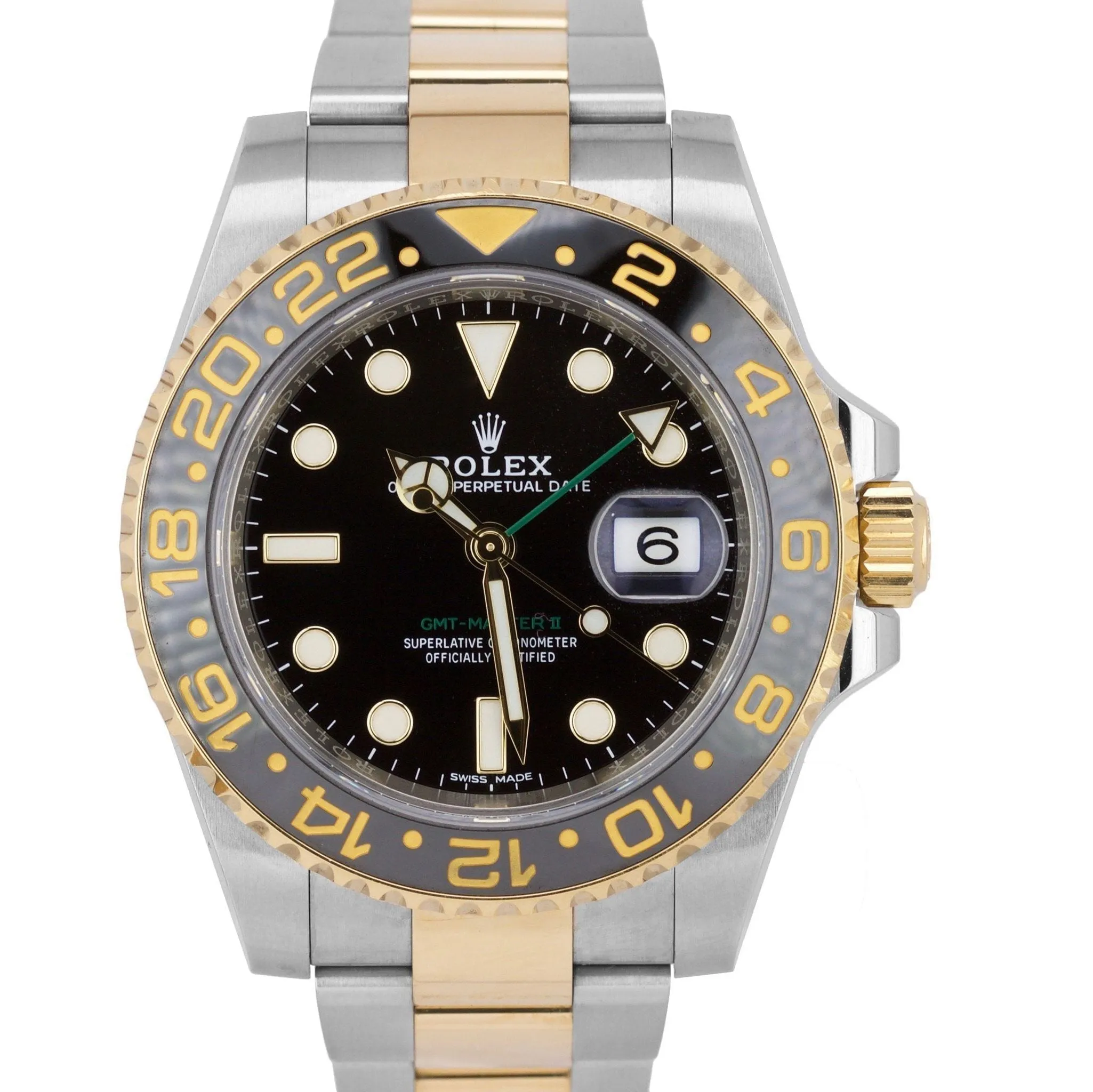 Rolex GMT-Master II Ceramic Black Two-Tone Stainless Date 40mm Watch 116713 LN