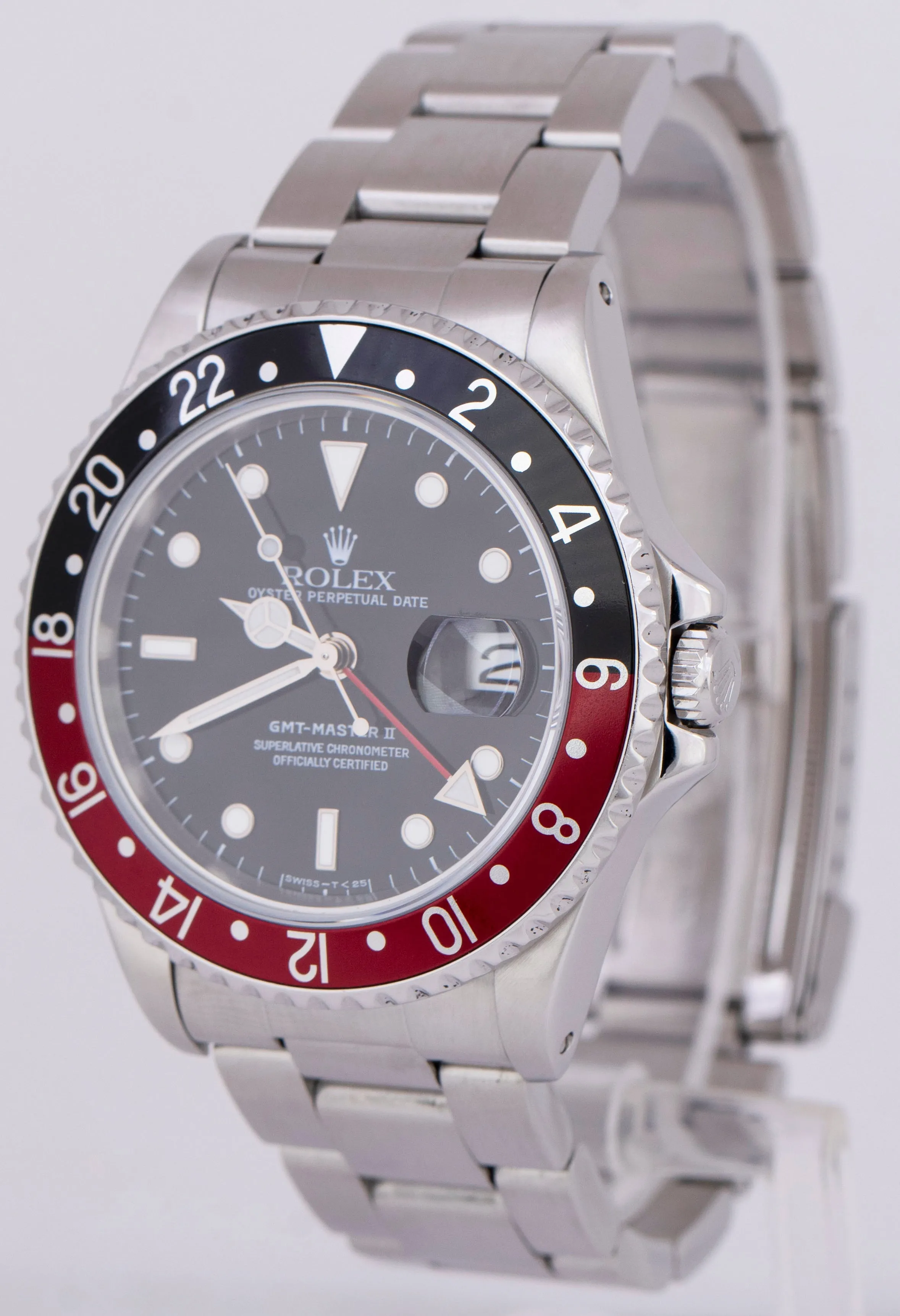 Rolex GMT-Master II COKE Stainless Steel Black Red Oyster Automatic Watch 16710
