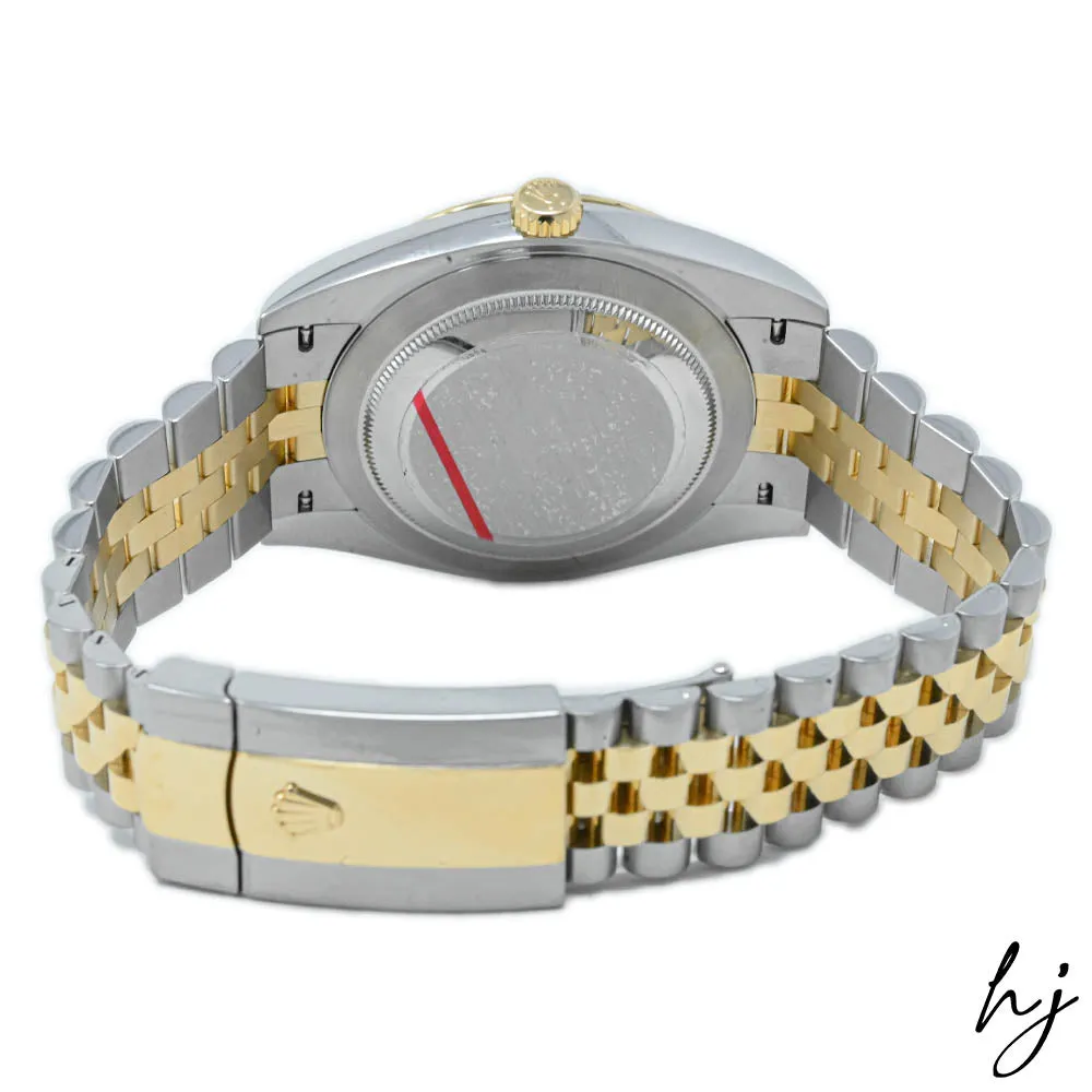 Rolex Men's Datejust 18K Yellow Gold & Steel 41mm Slate Roman Dial Watch #: 126333