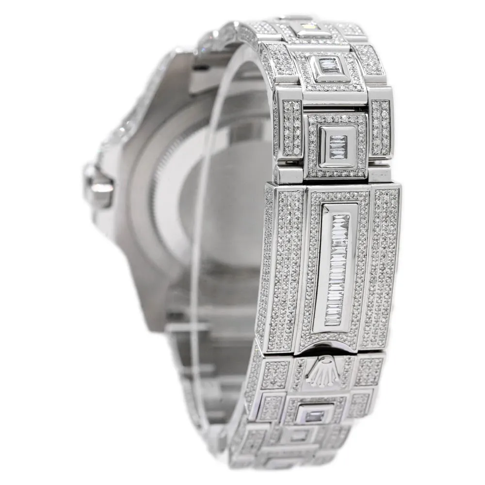 Rolex Mens GMT Master II Stainless Steel Custom ICED OUT pave wave diamond dot dial Watch Reference #: 116710