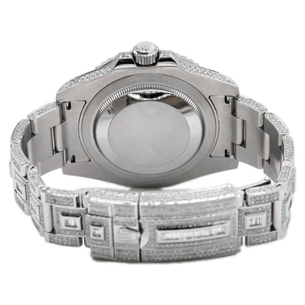 Rolex Mens GMT Master II Stainless Steel Custom ICED OUT pave wave diamond dot dial Watch Reference #: 116710