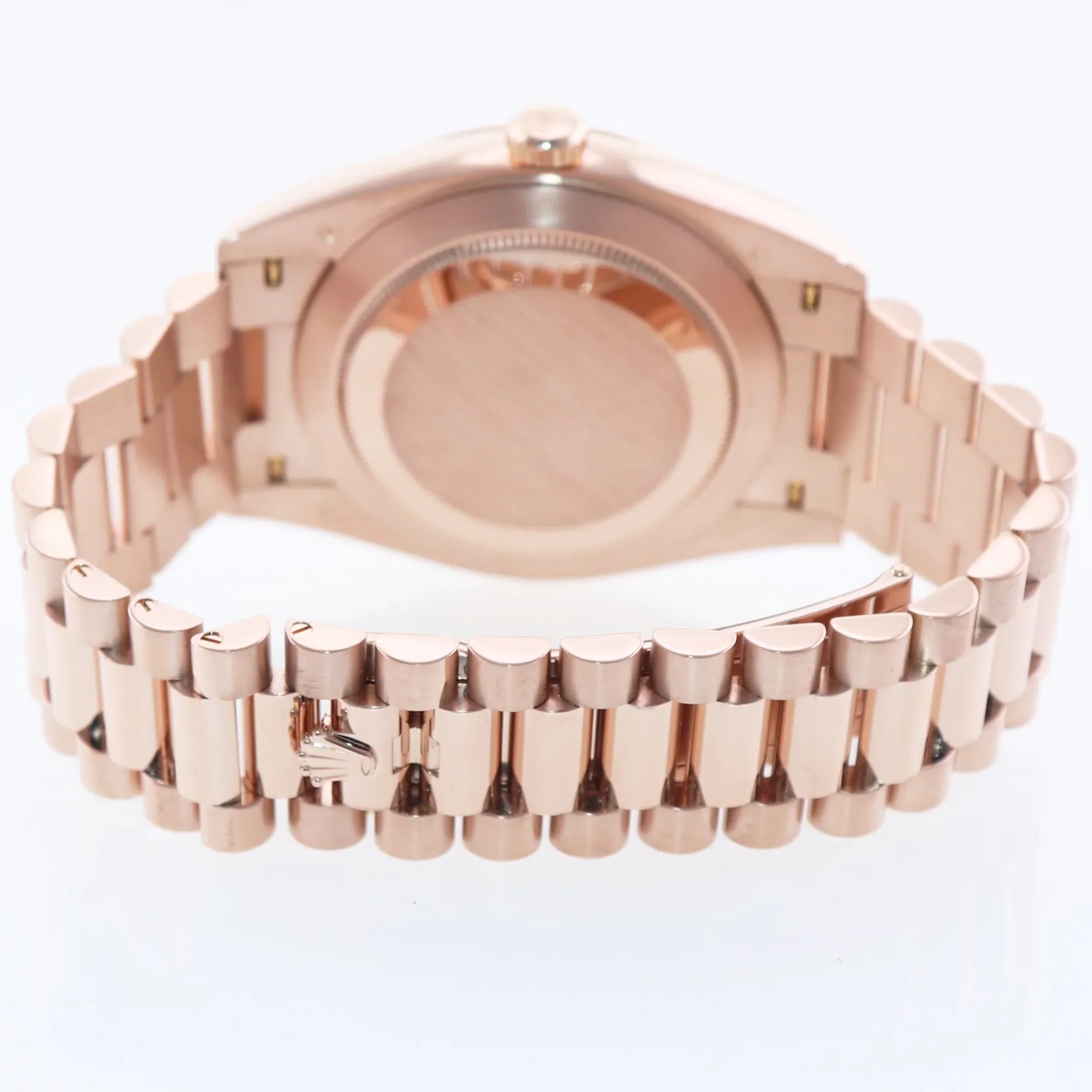 Rolex President 40mm 18k Rose Gold Sundust Roman 228235 Watch Box
