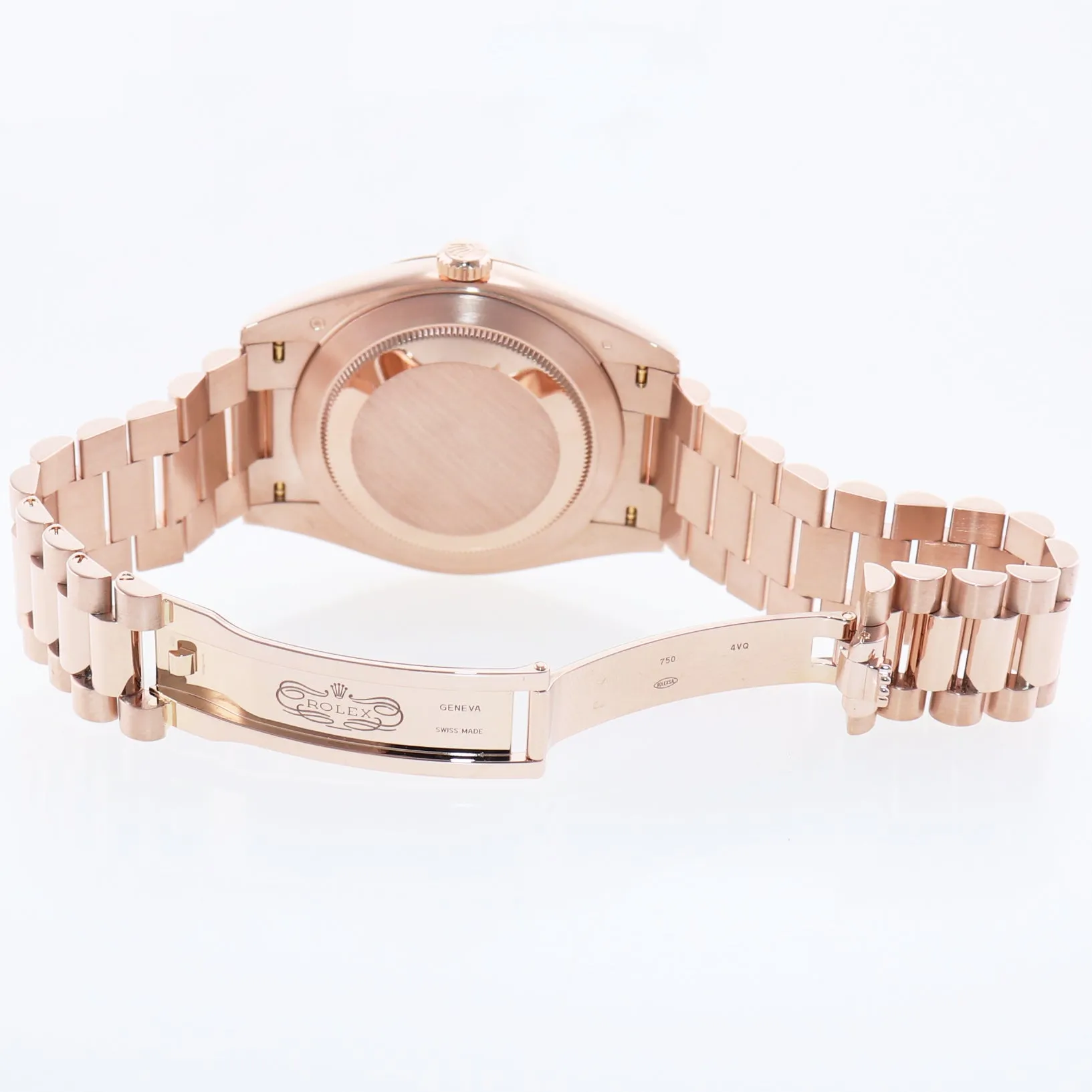 Rolex President 40mm 18k Rose Gold Sundust Roman 228235 Watch Box