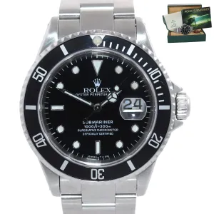 Rolex Submariner 16610 Steel Black Tritium Dial 40mm Pre Ceramic Watch Box