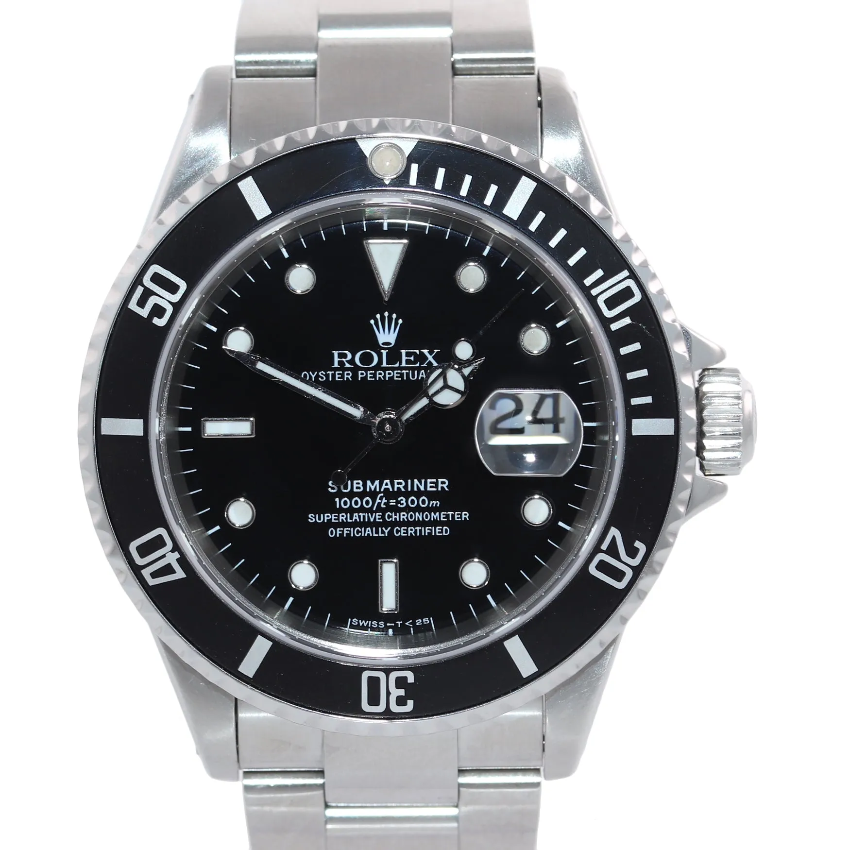 Rolex Submariner 16610 Steel Black Tritium Dial 40mm Pre Ceramic Watch Box