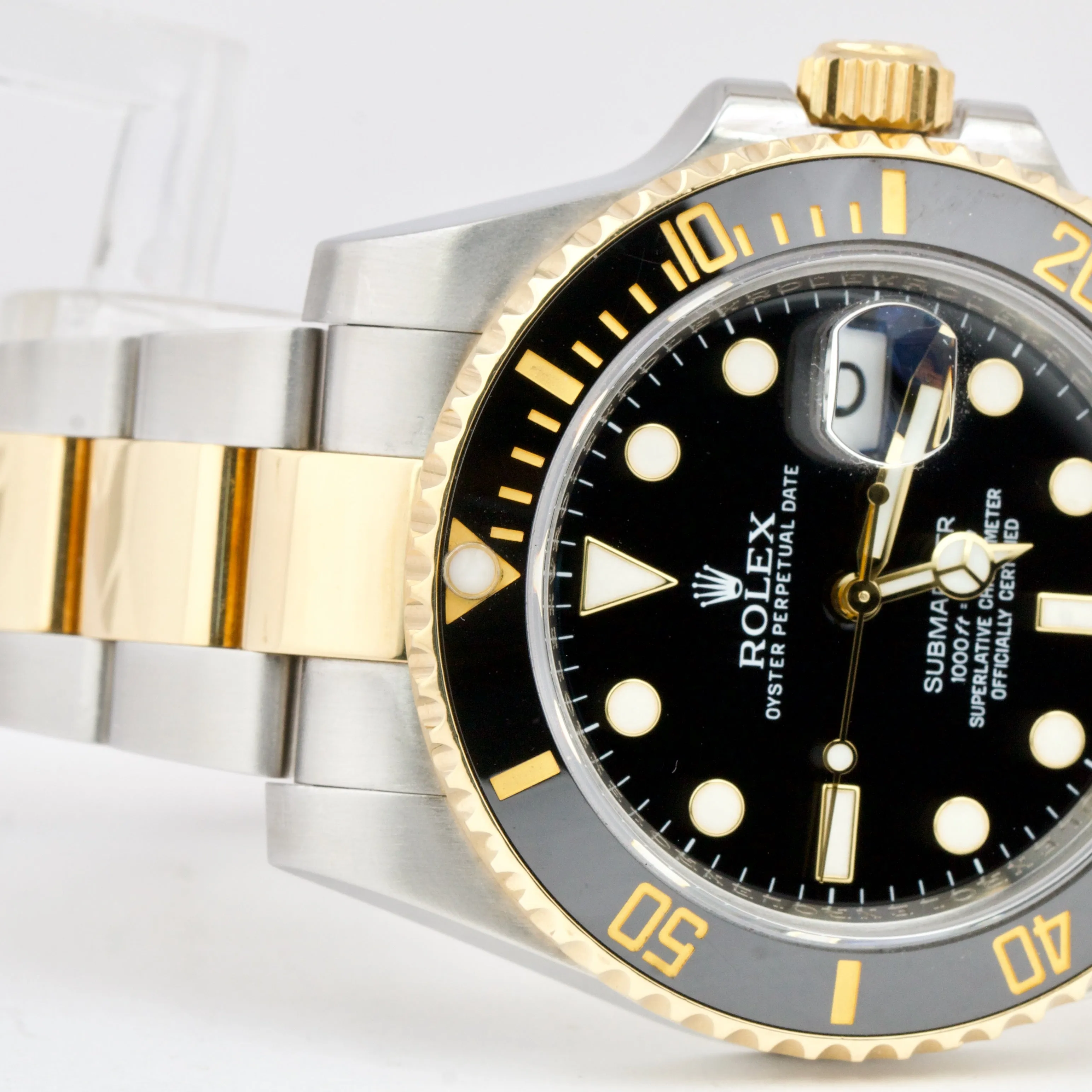 Rolex Submariner Ceramic Black 40mm 116613 LN 18K Two-Tone Yellow Gold Watch