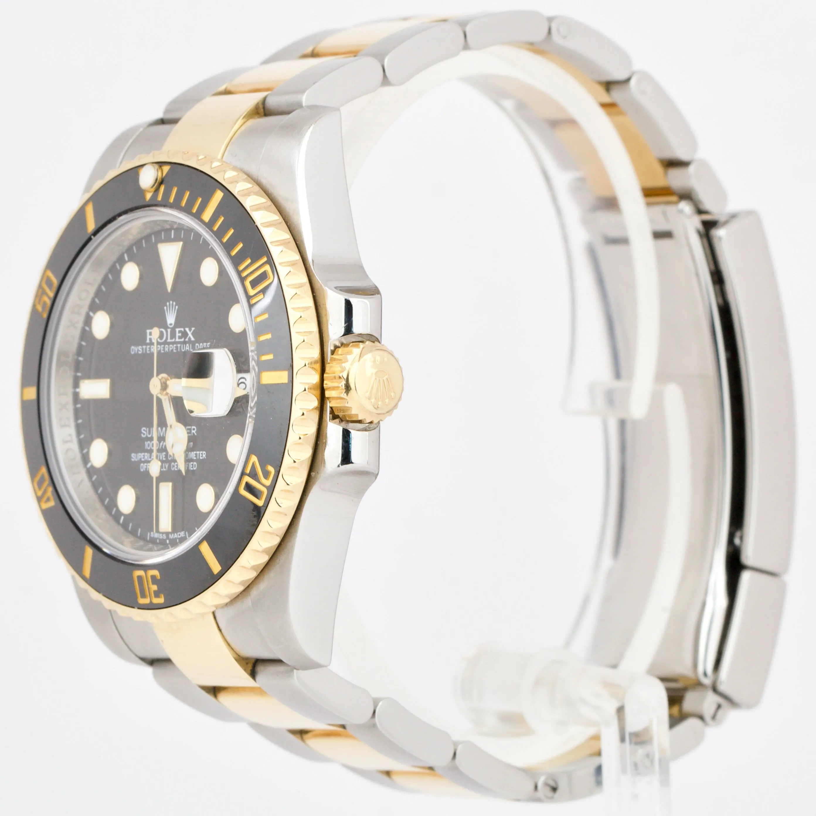 Rolex Submariner Ceramic Black 40mm 116613 LN 18K Two-Tone Yellow Gold Watch