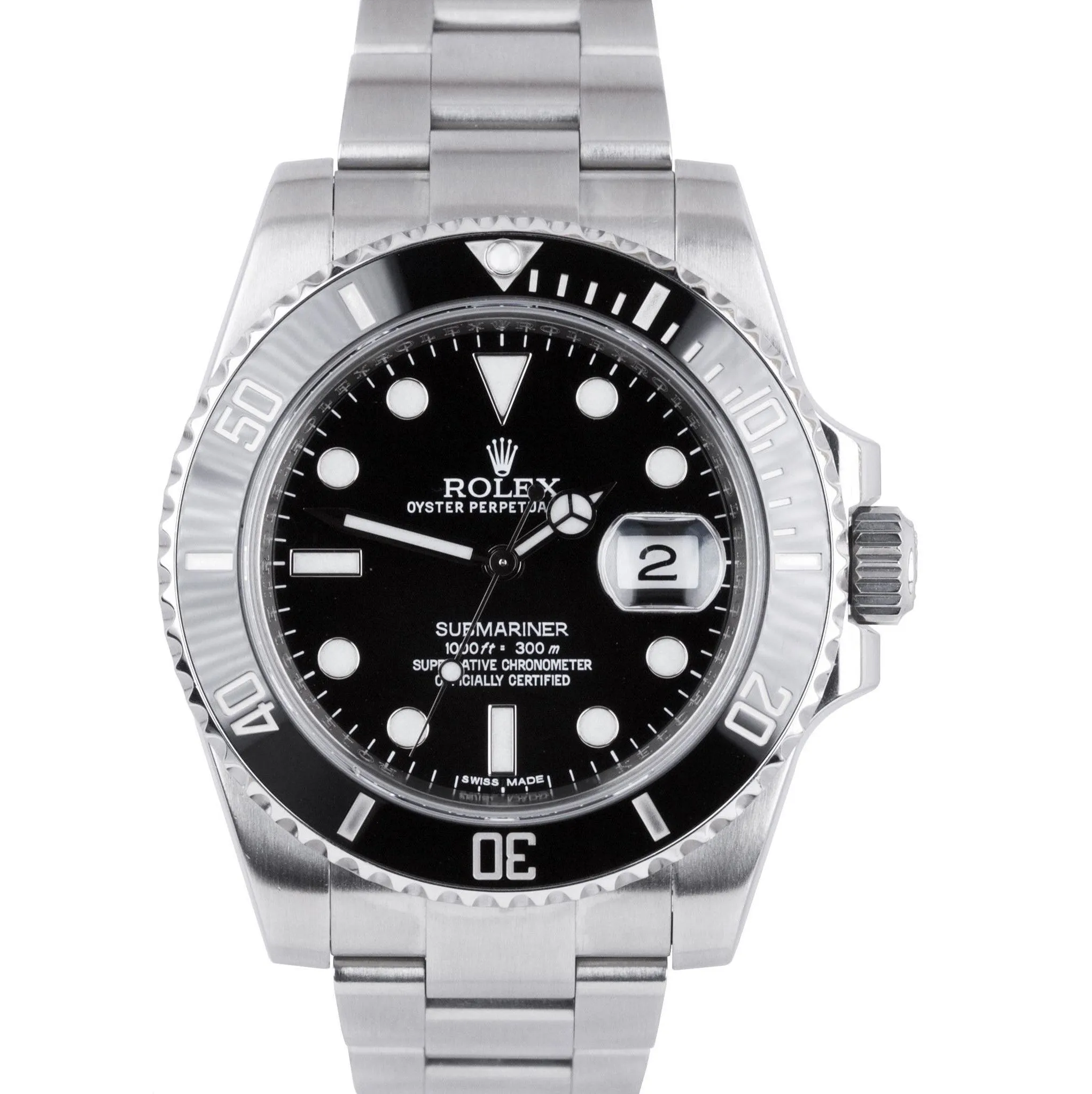 Rolex Submariner Date Stainless Steel Black Ceramic 40mm Dive Watch 116610 LN
