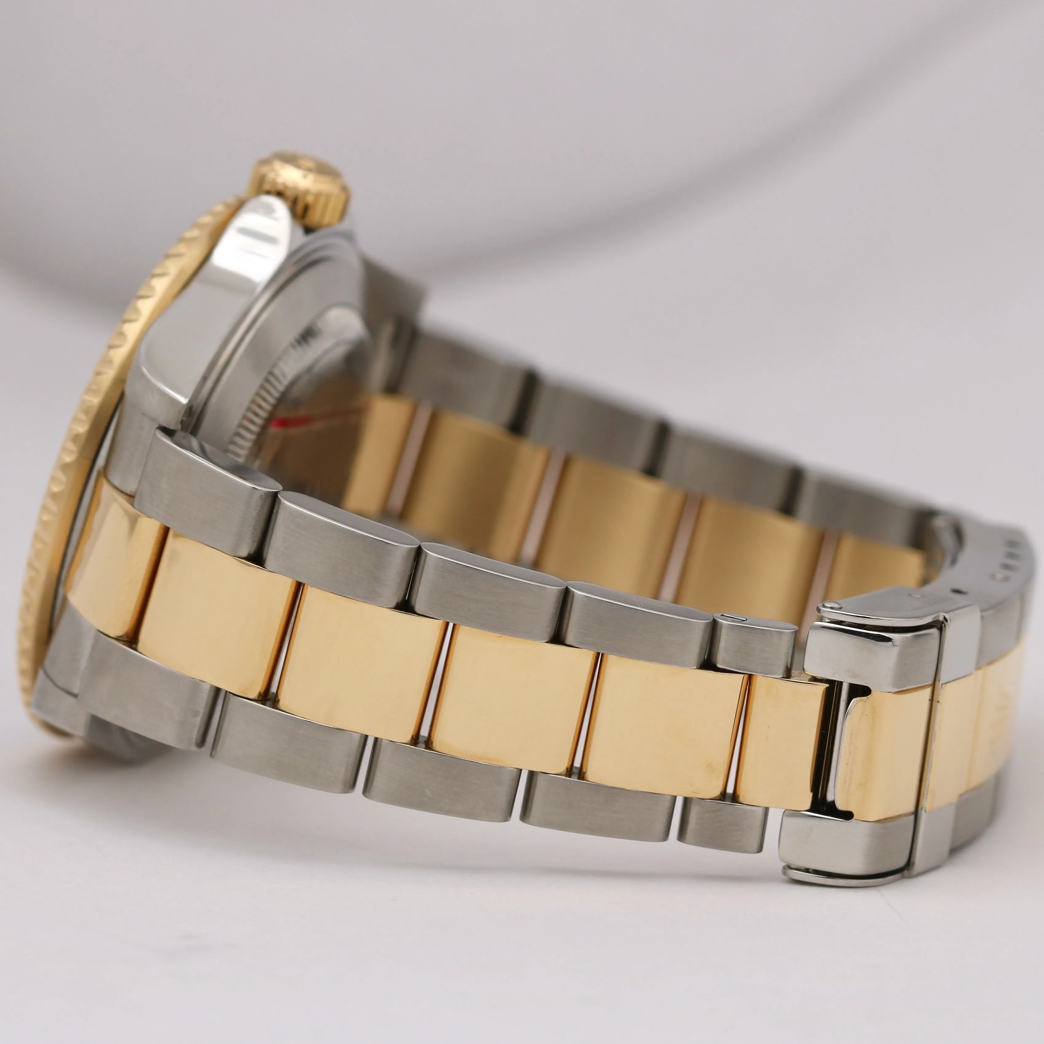 Rolex Submariner Date Two-Tone Gold Blue NO HOLES 40mm PAPERS Watch 16613 B P