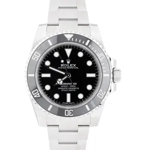 Rolex Submariner No-Date Stainless Steel 40mm Black Ceramic Dive Watch 114060