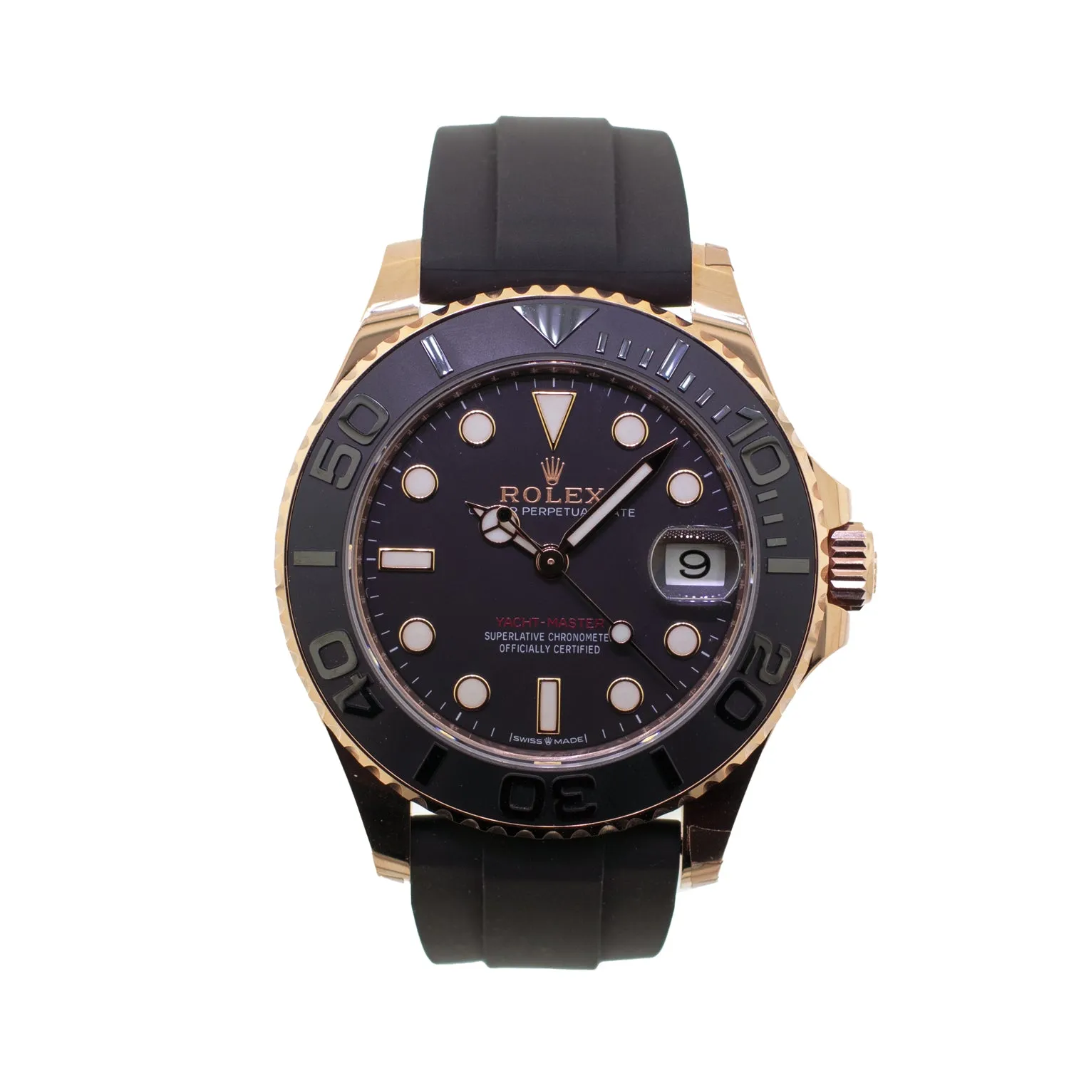 Rolex Yacht-Master 37mm Rose Gold Black Dial & Black Bezel 268655