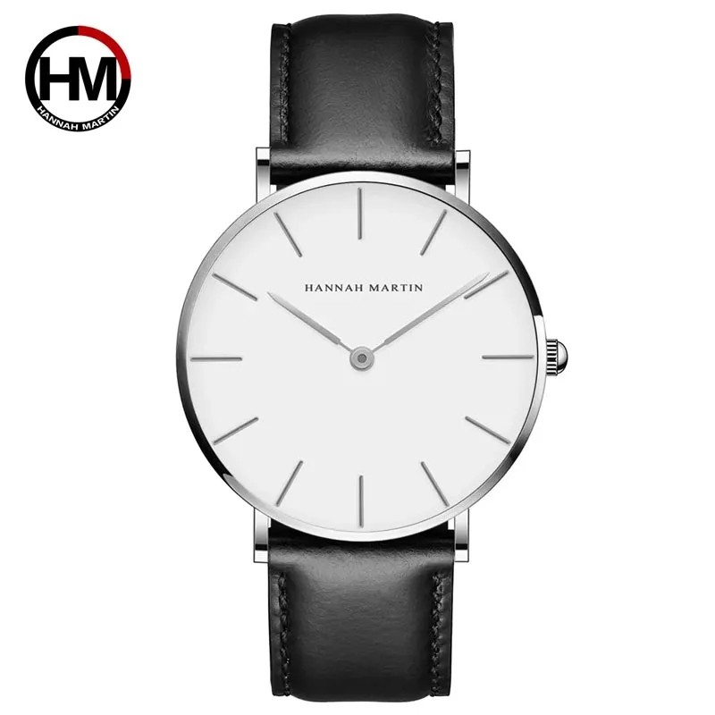 Rose Gold Dial Leather Wristwatch