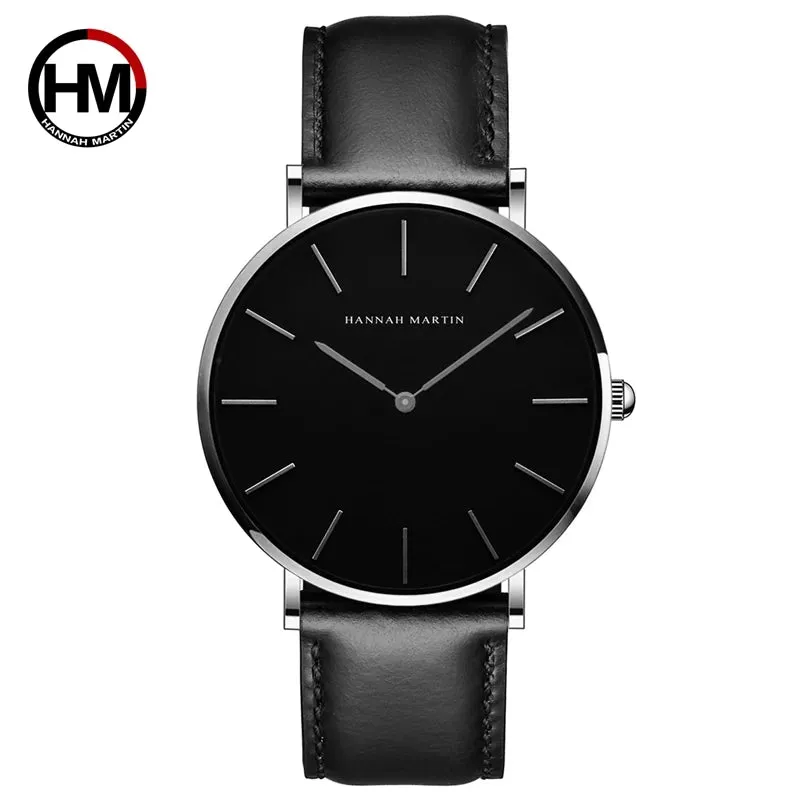 Rose Gold Dial Leather Wristwatch